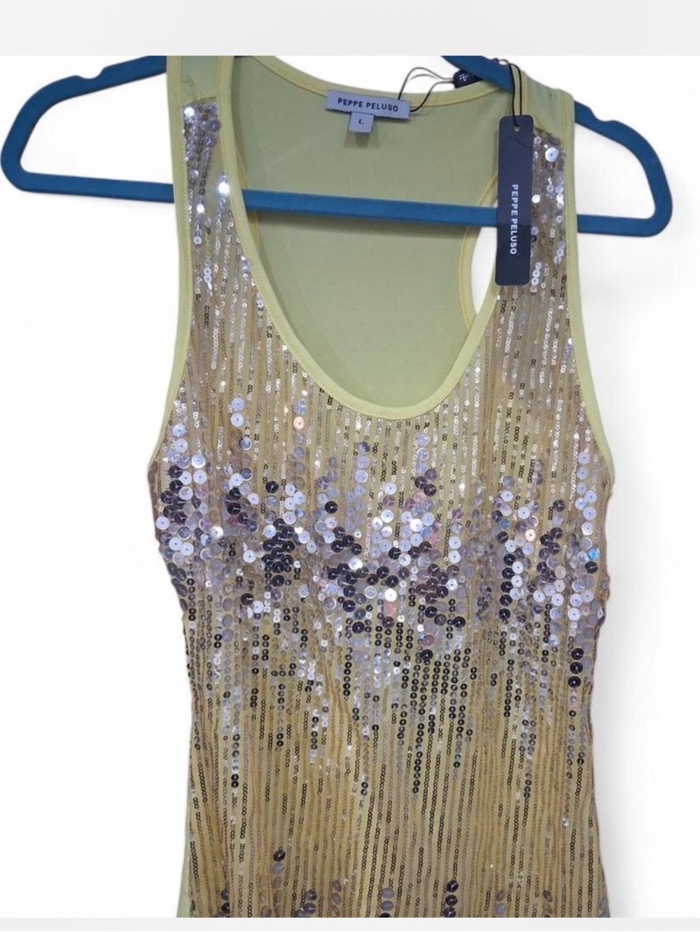 Peppe Peluso Gold Sequin Tank Top - Women's Evening Shell